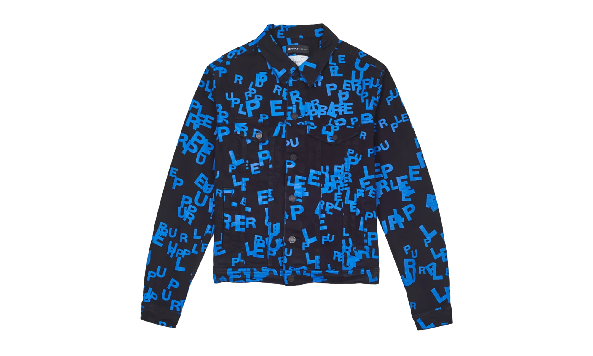 BLACK/BLUE LETTERS SCREEN PRINT TRUCKER "Black" P024 BBSP123 - Image 3
