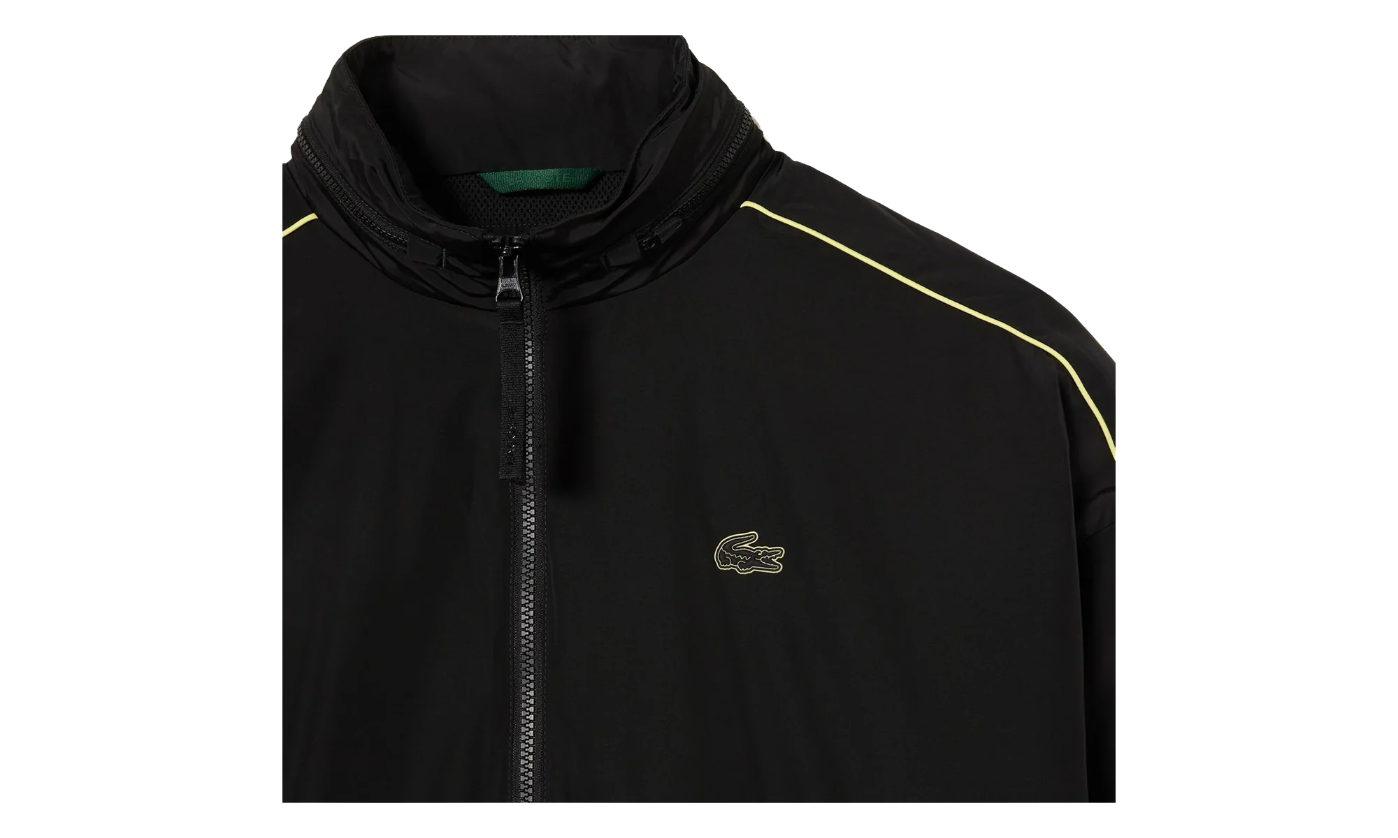 Contrast Water Resistant Zipped Taffeta Jacket "Black / Yellow" BH1607 6TV - Image 4