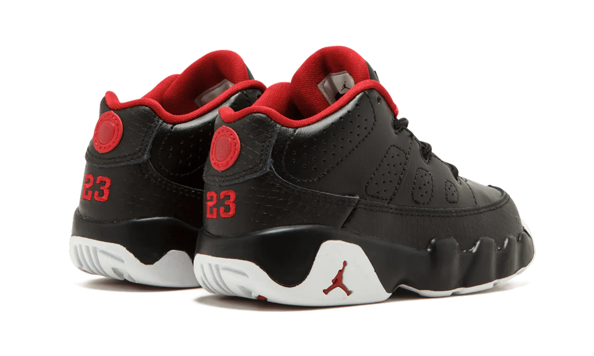 Jordan 9 Retro Low BT TD "BLACK / GYM RED / WHITE" 833906 001 - Image 3